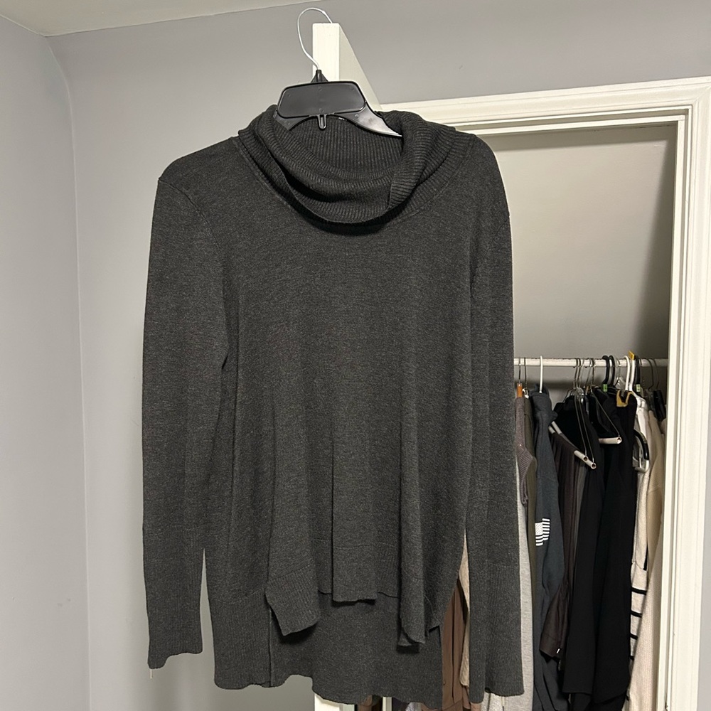 Cable & Gauge Dark Gray Cowl Neck Sweater